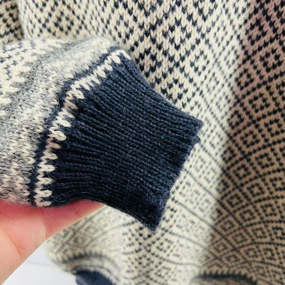 Norwear 100% Wool 1/4 Zip Sweater Nordic Pullover Size Large Iceland Ski Top - Picture 3 of 7